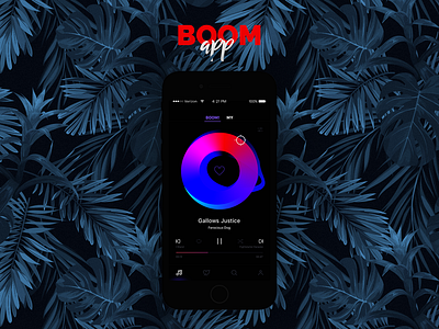 Music Player app branding circle design iphone music palm player typography ui ux