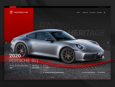 Porsche 911 2020 Hero Concept banner car ecommerce hero image porsche porsche 911 sales shop shopify shopping supercar ui ui design uiux ux uxdesign web webdesign website websites