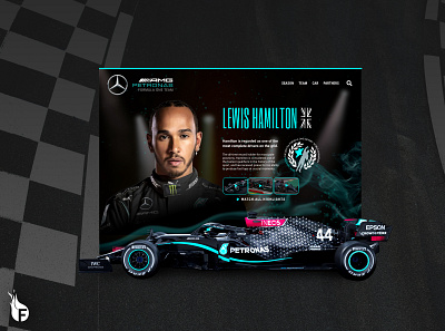 Lewis Hamilton Web Concept 2020 adobe arizona branding design formula1 hero banner london mercedes pro racecar racing sports ui ux ux ui web web design website website design