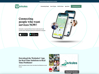 Werkules: The Future of Business Networking animation app design figma landing page lottie sketch ui ux web web design website wordpress