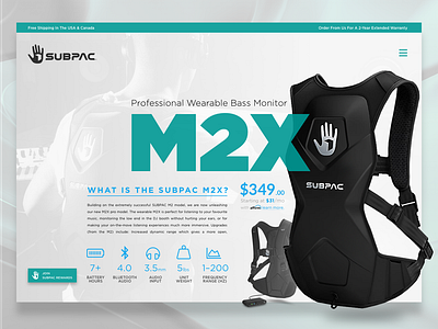 Subpac M2X Concept arizona concept mockup product branding ux ui ux design web webdesigner