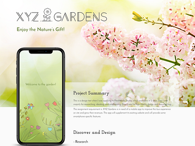 Xyz Gardens app branding flat minimal ui ux vector vintage