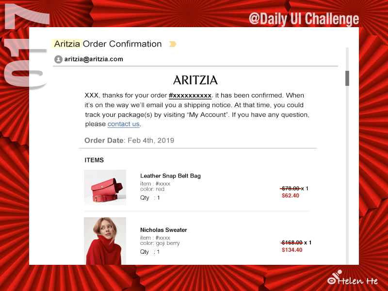 DailyUI-Day17-Email Receipt daily 100 challenge dailyui dailyui017 receipt email receipt lunar new year