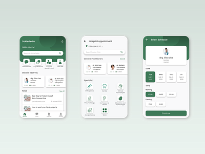 DokterPedia - Doctor Appointment Booking App adobe illustrator adobe xd android app design mobile mobile app mobile app design ui ux