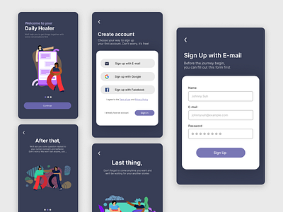 Daily UI 01 - Sign Up android app design figma figmadesign illustration mobile mobile app ui ux