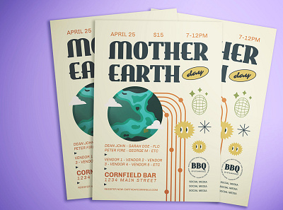 Mother Earth Flyer Template ai branding design drawing flyer illustration illustrator mother earth poster print template psd template ykzr