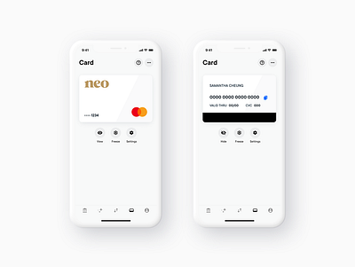 Neo Card app finance fintech mobile design product design ui ux