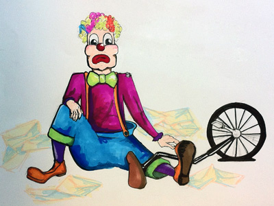 Sad Clown clown illustration markers