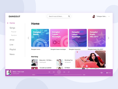 Exploration dangdut interface music musicplayer purple songs ui uiux userinterface visualdesign vod