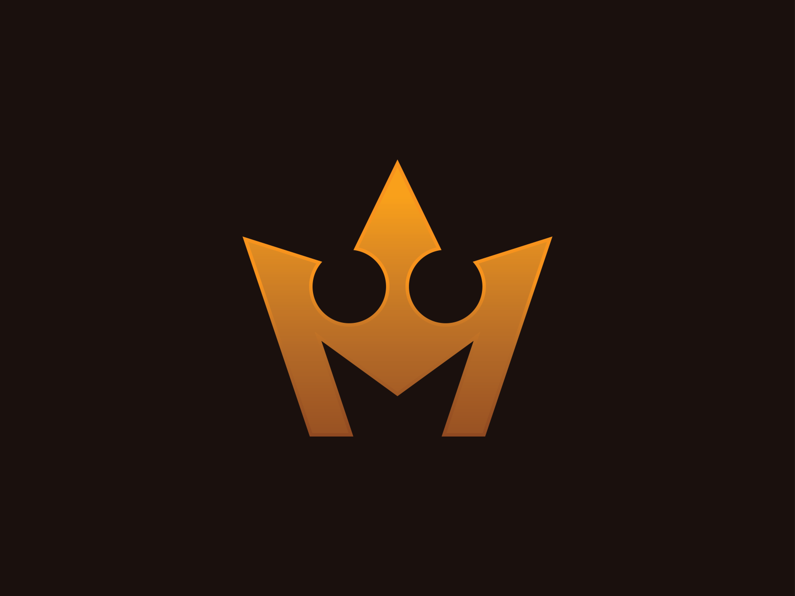 Gold Crown Letter M Logo