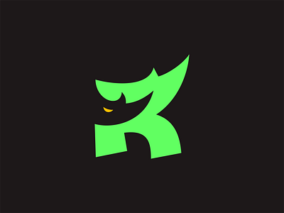 Rhino R logo, simple Logo animal