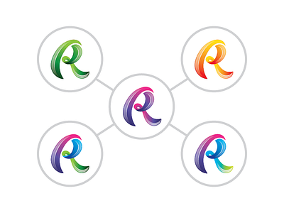 Letter R colorful letter logo monogram symbol