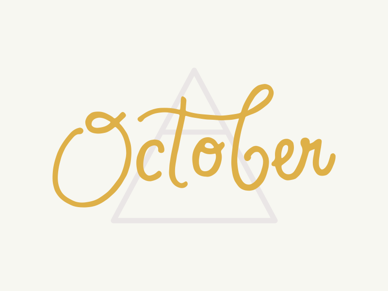 October lavender gold illustration october hand-lettering