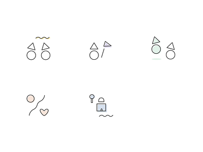 Company Values Icons abstract icon icons illustration lines twine