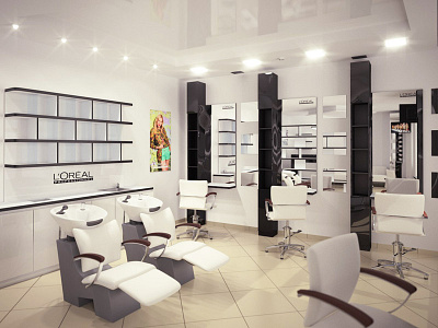 7th heaven beauty salon. Color bar and styling units