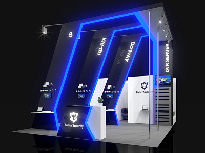 Balter security exhibition stand design 3d blender booth design exhibition stand design