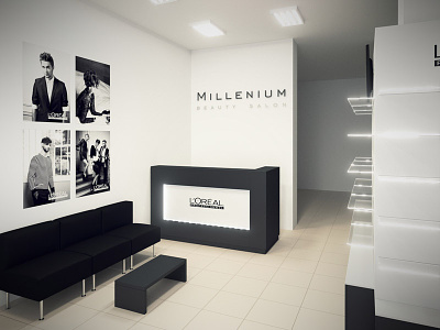 Millenium beauty salon (Reception area) 3d beauty salon beauty salon design blender reception routine