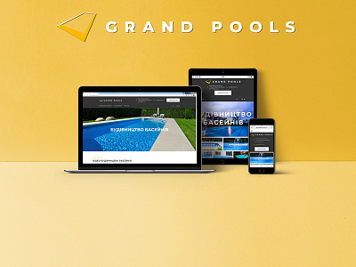 Grand Pools logo & web design branding graphic design logo ui web design