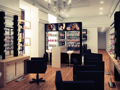 Beauty salon "Backstage", 3rd shot. 3d 3d modeling backstage beauty salon design beauty salon retail blender blender cycles cycles cycles render interior design interior visualization visage units visualization