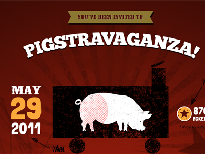 Pigstravaganza invitation pig pickin pig roast pigstravaganza poster