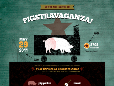 Pigstravaganza - Woah Alternate Green Background! bacon high on the hog pig pickin pigstravaganza swine dining