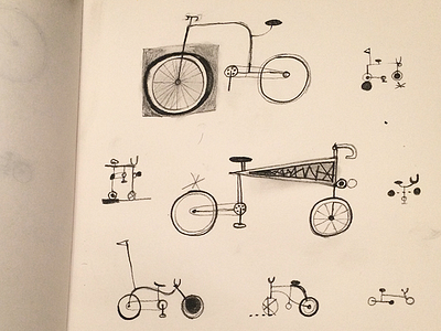 Bicycles – an abstract study art bicycle charcoal drawing illustration paper sketchbook