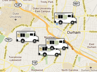 Find a Nom Nom Wagon in Durham? durham food truck illustration map