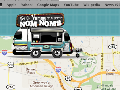 Nom Nom Wagon App Header durham food truck header map nom noms