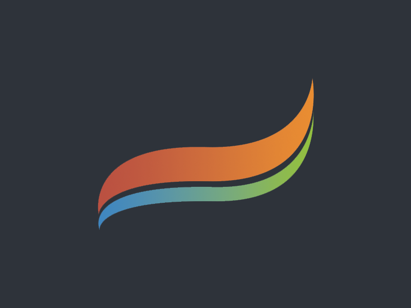 Springboard taste the rainbow earth and fire abstract shape gradient logomark