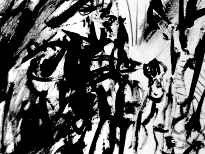 Portrait Of An Exploding Bird Brain bird broken popsicle stick dancing lady faces portrait sketchbook sumi ink