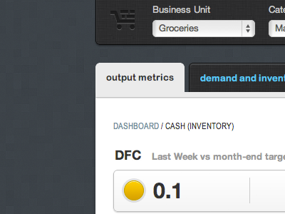 Dashboard Filter And Metric Status dashboard filter status tabs ui