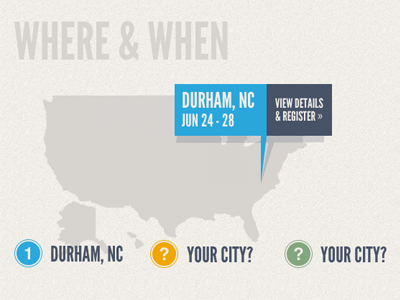 Where And When clojure durham infographic map