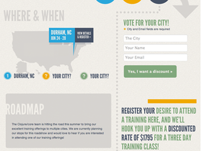 Clojure Core Roadshow Site Zoomed Out clojure durham form infographic map