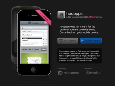 Hooppps dribbble api hooppps mobile not just for iphones open source relevance