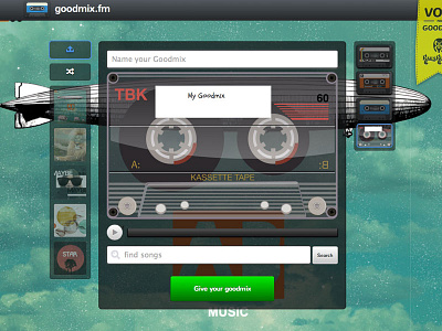 Goodmix.Fm - Build A Mix builder cassette clouds cover art goodmix magnify mixtapes music railsrumble zeppelin