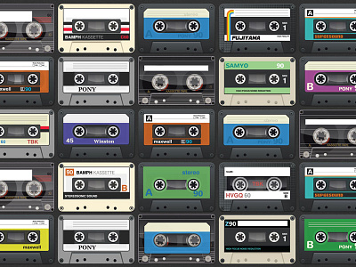 Goodmix.Fm Wall Of Cassettes Twitter Bkg cassette goodmix magnify mixtapes music railsrumble wall of cassette tapes