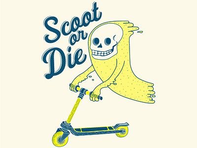 Scoot Or Die art artist design designer ghost illustration illustrator scooter tshirt tshirt design