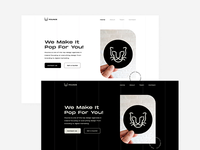 Pounce.io branding graphic design landing page ui user interface userexperience