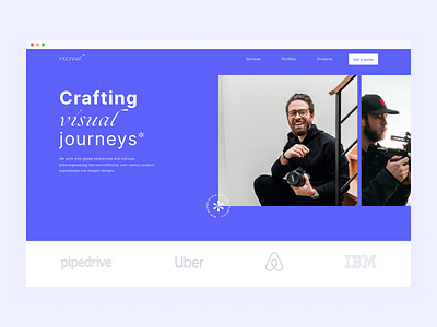 Visreal Studios ™ branding design design studio homescreen modern purple ux