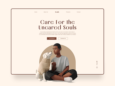 Souls - Pet Care 3d pet care pet ecommerce pet products pets pets for life products ui ux volunteer