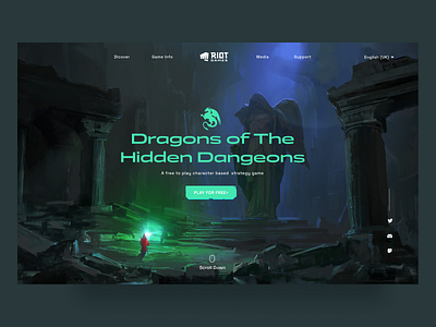 Gaming Landing Page dangeons design dragons gamers gaming illustration landing page ui ux