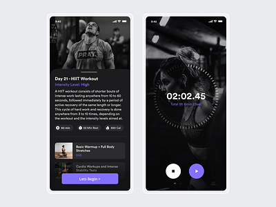 Workout Application application design exercise gym gym app hiit mobile app ui ux workout workout app