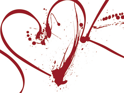 More than words can say... ambigram brush lettering love romantic splatter valentines day