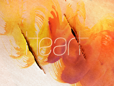 Tears at the Heart heart painting tear typography watercolor wordplay