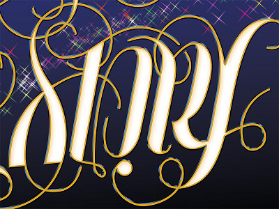 A Fairy Tale inside our True Story ambigram fairy tale fantasy filagree lettering script true story