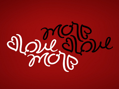 More Love ambigram hearts lettering love