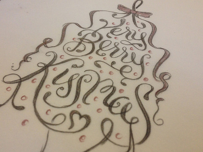 Berry Kissmas christmas lettering mistletoe