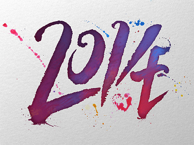 2014 The year of Love 2014 brushwork caligraphy lettering love new year splatter typography