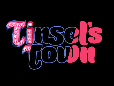 Tinsel’s Town feminine lettering neon pick signage teen typography