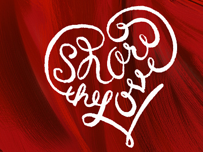 Share / Show The Love ambigram heart lettering love red script valentines day